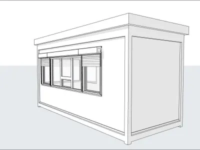 container guard booth 600cm x 250cm many formats 3D model
