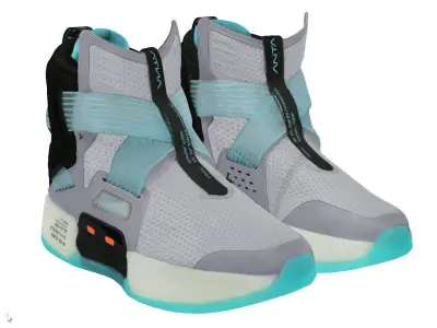 Cyberpunk fashion sneaker 4 Urban Techwear scifi future shoes  Low-poly 3D model