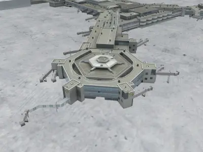 EDDF Terminal 1B Low-poly 3D model