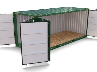 20ft Shipping Container Side Open 3D model