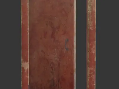 Interroom door with frame Low-poly 3D model
