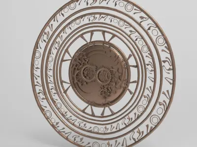 Steampunk Clockwork pattern  Low-poly 3D model