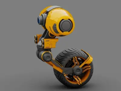 Wheel Droid  rigged character 3D model
