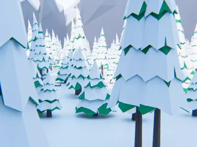 Low-Poly Winter Environment Low-poly 3D model
