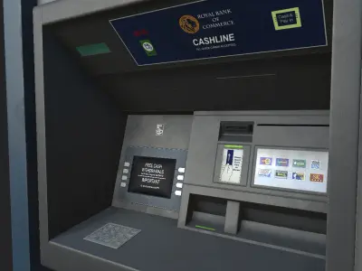ATM Bank Machine set of 3 Low-poly 3D model