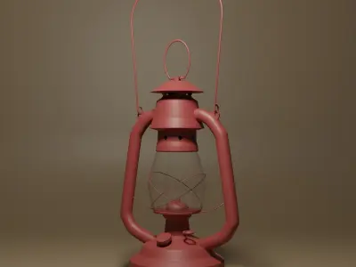 Cartoon Retro Kerosene Lamp 3D model
