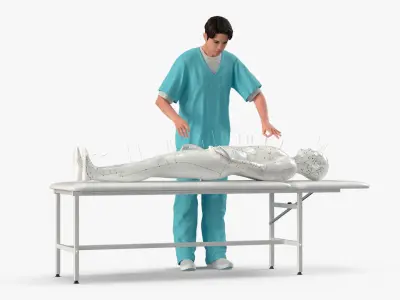  Asian Medic with Acupuncture Mannequin 