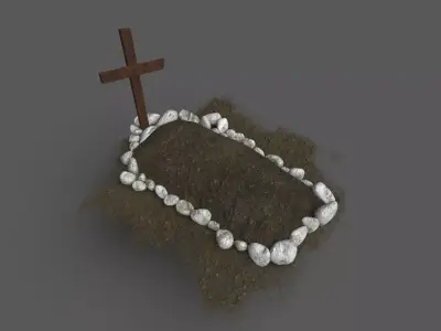 Grave  Low-poly 3D model
