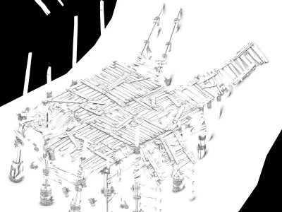 Surface-Yellow River Dam-Horizontal Surface 01 3D model