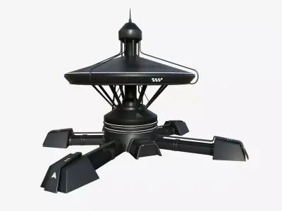 SciFi Facility C07 Black - Sci Fi Exterior Design Low-poly 3D model