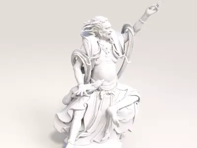 Deity Statue Sculpture03 3D model