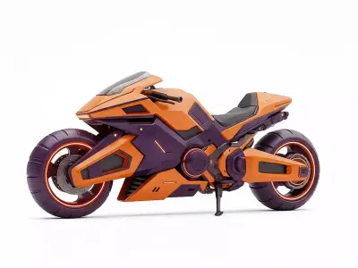 Futuristic Sci Fi Motorcycle Low-poly 3D model