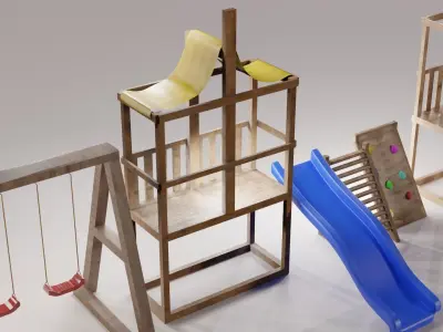 play ground of  6 parts 3D model