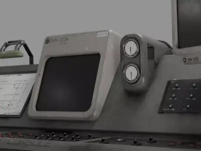 Industrial Sci-Fi Retro Futuristic Control Console 3D model