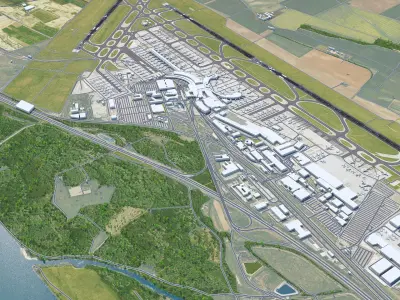 Vienna Airport 12km Low-poly 3D model