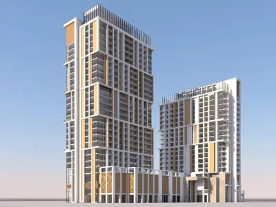 Hotel Building 3D model 111