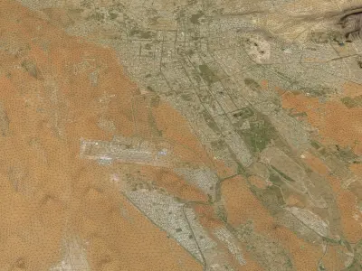 Al Ain - Topography Terrain Low-poly 3D model