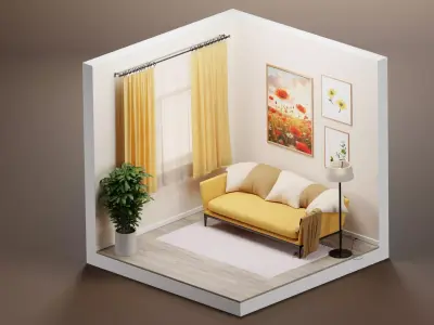 Living room 3D model