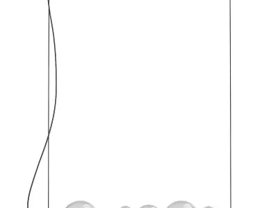Bubbles pendant light with three glass balls hanging from it 3D model