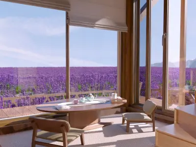 WOODEN HOUSE IN JAPANESE FLOWER FIELDS 3D model