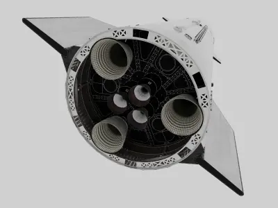 StarShip and Super Heavy Booster and Launch Tower 3D model