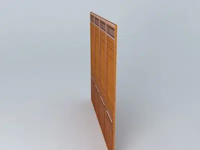 A piece of wooden door in Chinese style. Free 3D model