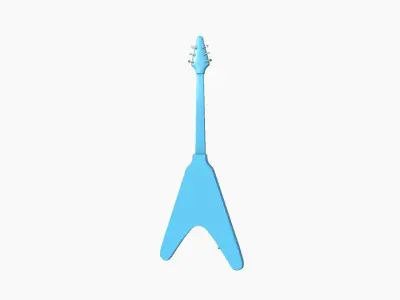 Electric Guitar D03 Light Blue - Music Instrument Design Low-poly 3D model
