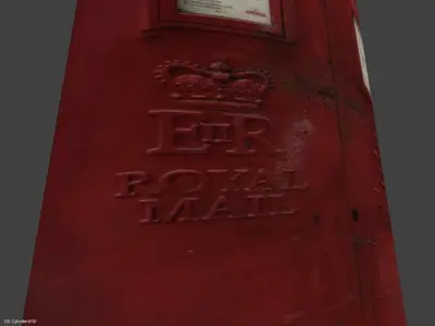London Postbox low poly Free low-poly 3D model