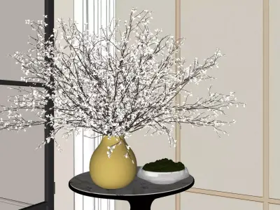 Floral arrangement in vase 3D model