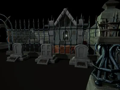 OLD CEMETERY ASSET PACK DARK VERSION Low-poly 3D model