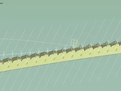 parabolic spread on curve  3D model