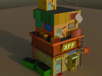 Low poly Store 01 Low-poly 3D model
