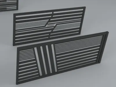 Modern Fences 3D model
