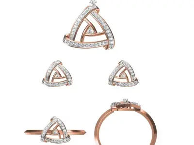 Light wt Ring Earrings Pendant set stl jcd 1-render details 3D print model 54