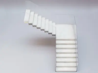Stairs Set 01 - Marble Stairs in diverse shapes Low-poly 3D model