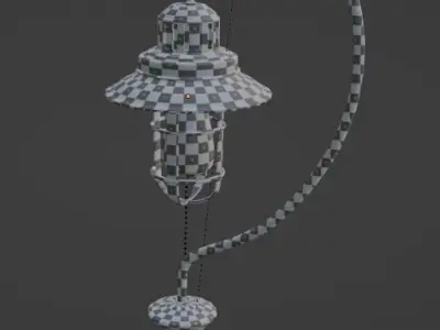 Lantern Desk Lamp Low-poly 3D model