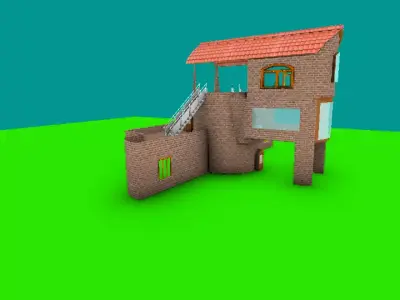 Antiq house Low-poly 3D model