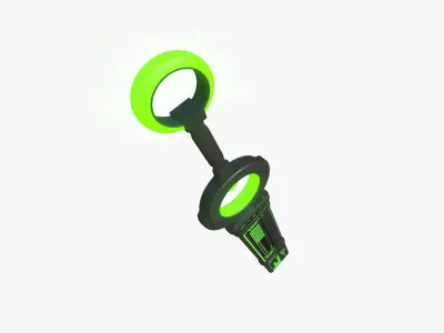 SciFi Sword A03 Black Green - Character Design Fashion Low-poly 3D model