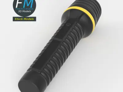Torchlight flashlight with accents 3D model