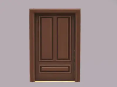 wooden door with handle 3D model