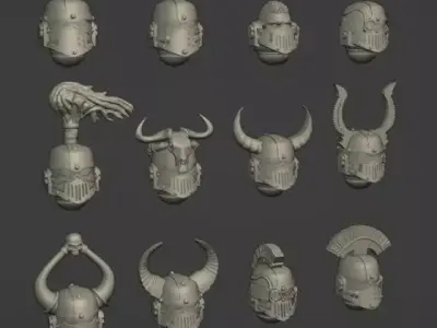 WARRIORS OF IRON HEADS 3D print model