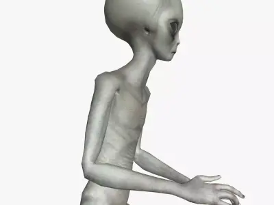 Super-Realistic grey Alien 3D Animation - Running 3D model
