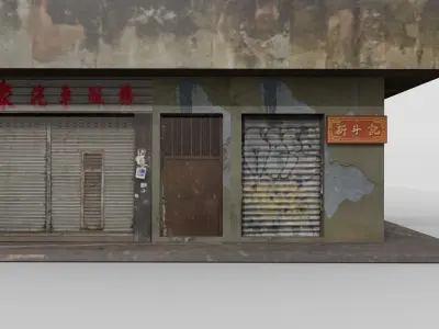 Old Hongkong building Low-poly 3D model