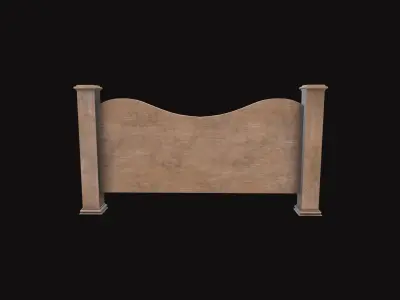 Medieval Half Bed V02 Low-poly 3D model