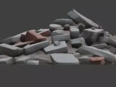 Urban Rubble Pile 3D Model Free low-poly 3D model purchase