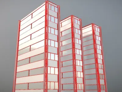 City Building Design E-1 Low-poly 3D model