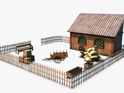Stable 02 Low-poly 3D model