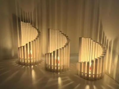 3 Piece Modern Candle Holder Set 3D print model