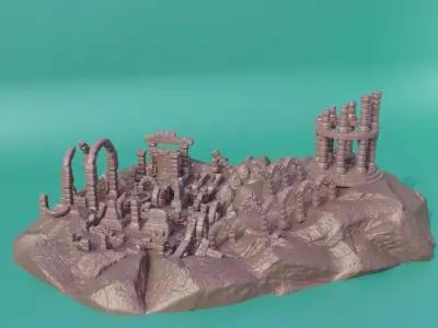 90 Ancient Ruin Scatter Pack  Tabletop Terrain 28 mm 3D print model