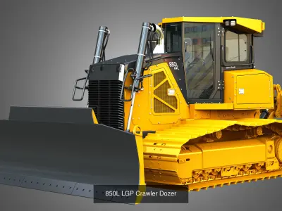 850L LGP - PR756 Mining Crawler Dozers  2 in 1 3D Model Pack
